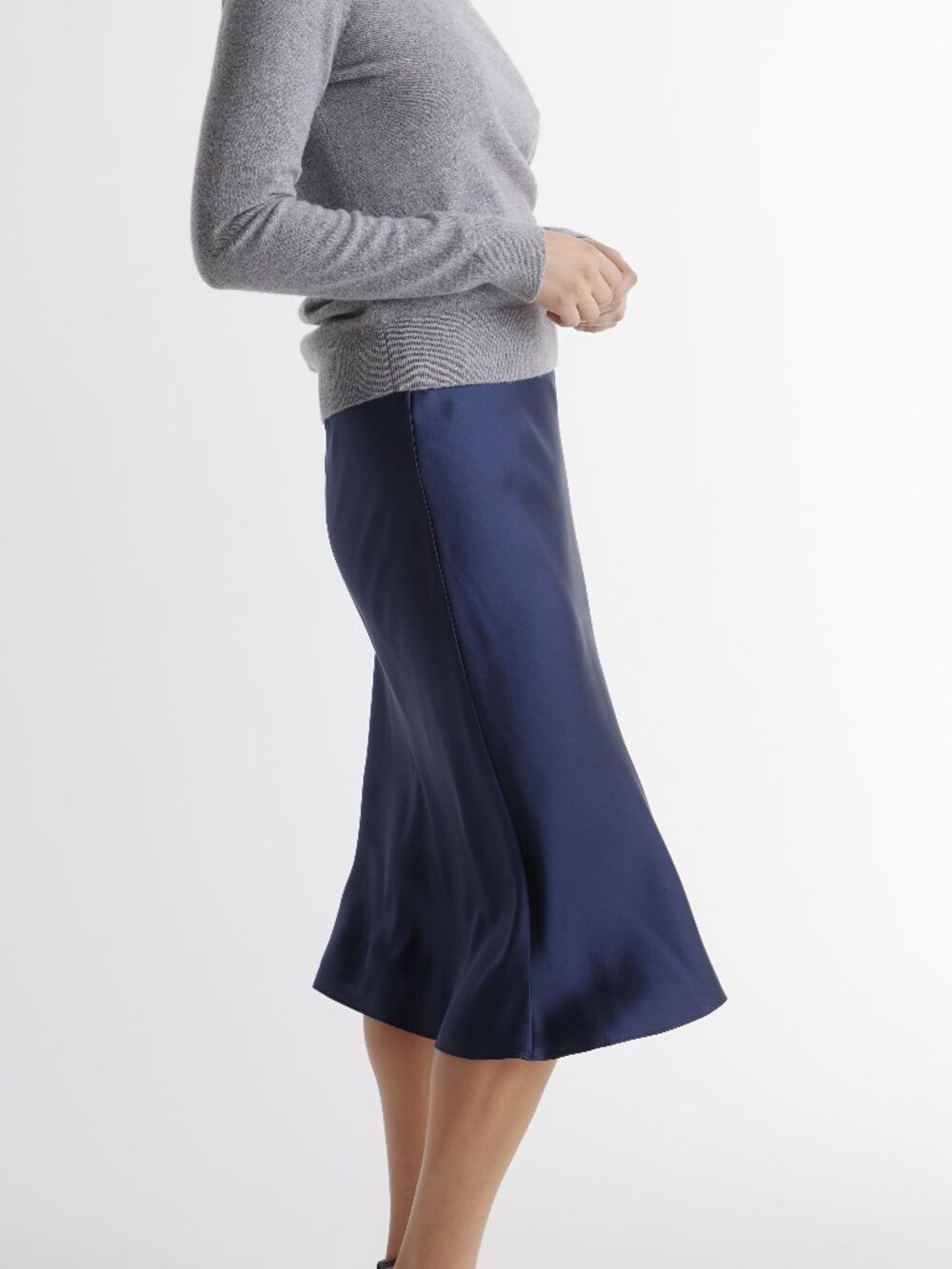 Quince Silk Skirt in Navy - Washable